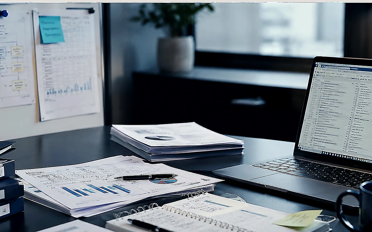 Workflow delivery workspace with reports, process notes, and operational review materials